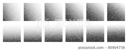 Dotwork noise gradient squares. Sand grain effect. Black noise stipple dots patterns. Abstract grunge dotwork gradients. Black grain dots elements. Stipple circles. Dotted vector set. Dotwork noise gradient squares. Sand grain effect. Black noise stipple dots patterns. Abstract grunge dotwork gradients. Black grain dots elements. Stipple circles. Dotted vector set. 90904736
