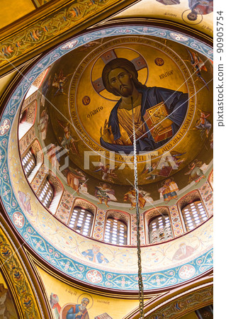 Inside the church of Panagia Dexia in Thessaloniki, Greece 90905754