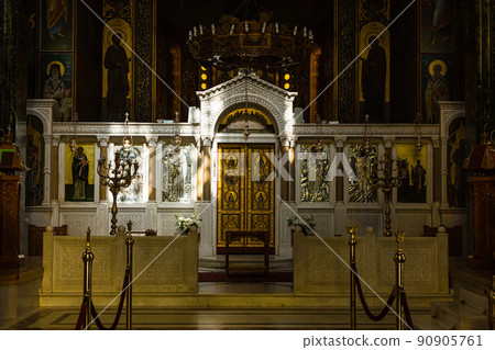 在希臘塞薩洛尼基的 Panagia Dexia 教堂內 在希臘塞薩洛尼基的 Panagia Dexia 教堂內 90905761