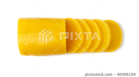Pickled Daikon Bars Isolated, Marinated Yellow Radish Pickled Daikon Bars Isolated, Marinated Yellow Radish 90906294