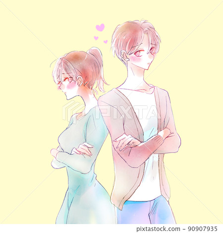 夫妻蹲下 90907935