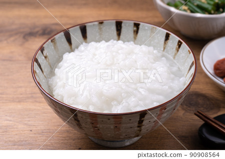 White porridge and pickled plums White porridge and pickled plums 90908564