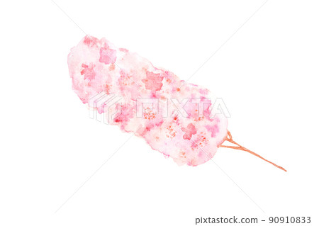 Blossoming watercolor pink tree. Spring flower in bloom on branch. Beautiful 90910833