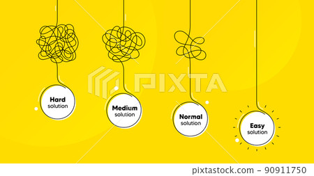 Simplify complex process background. Simple idea solution purpose. Mind confuse, complex trouble and easy way. Hard to understand, simplify logic and think easy way. Mind stress, anxiety. Vector 90911750