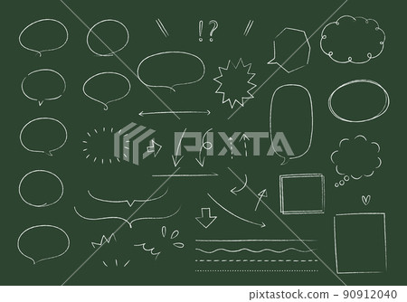 A set of hand-drawn balloons, arrows, and ruled lines (white lines) A set of hand-drawn balloons, arrows, and ruled lines (white lines) 90912040