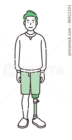 Illustration of a physically handicapped person 90912101