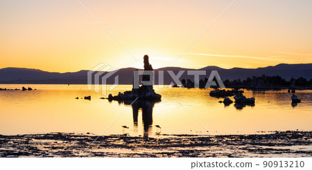 Tufa towers rock formation in Mono Lake. Sunny Sunrise 90913210