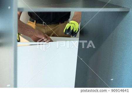Fastening of plywood to a case, a back wall of a case, installation of a sliding wardrobe. 90914641