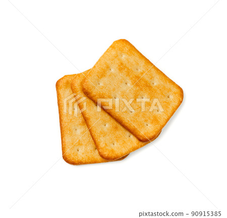Crackers or biscuits. Cookies isolated 90915385