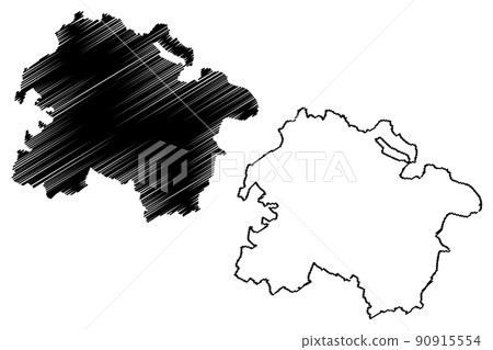 Samba district (Jammu and Kashmir union territory, Republic of India) map vector illustration, scribble sketch Samba map 90915554