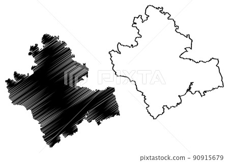 Shimoga district (Karnataka State, Republic of India, Bangalore Division) map vector illustration, scribble sketch Shivamogga map Shimoga district (Karnataka State, Republic of India, Bangalore Division) map vector illustration, scribble sketch Shivamogga map 90915679