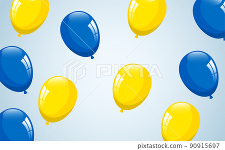 Balloons with Ukrainian symbols.Colors of the Ukrainian flag.Holiday decoration Balloons with Ukrainian symbols.Colors of the Ukrainian flag.Holiday decoration 90915697
