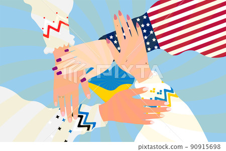 Women's hands. Friendly countries. Help to Ukraine Women's hands. Friendly countries. Help to Ukraine 90915698