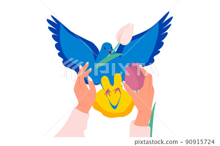 Flag of Ukraine in the form of a dove of peace. The concept of peace in Ukraine Flag of Ukraine in the form of a dove of peace. The concept of peace in Ukraine 90915724
