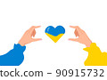 There is no war in Ukraine. Call for an end to the war. Heart in blue and yellow 90915732