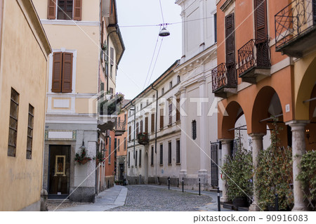 beautiful street architecture in italy the city of cremonia milan rome 90916083
