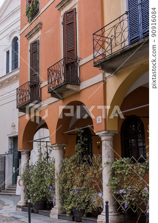 beautiful street architecture in italy the city of cremonia milan rome 90916084