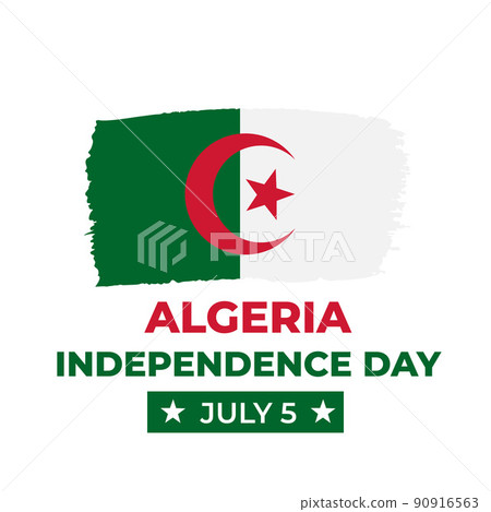 Algeria Independence Day banner. National holiday celebrate on July 5. Vector template for poster, flyer, sticker, greeting card, postcard, etc 90916563