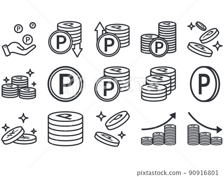 錢日元插圖素材 90916801