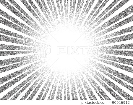 Dotwork noise burst beam background. Black noise stipple dots sunburst pattern. Motion, explosion effect. Abstract dotwork banner with star flash. Radial ray grunge pattern. Abstract sunbeam. Vector 90916912