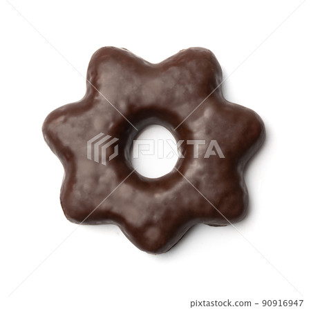 Chocolate Gingerbread Isolated, Star Shaped Pryanik 90916947