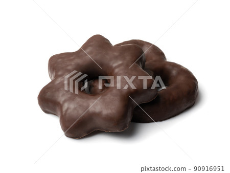 Chocolate Gingerbread Isolated, Star Shaped Pryanik 90916951