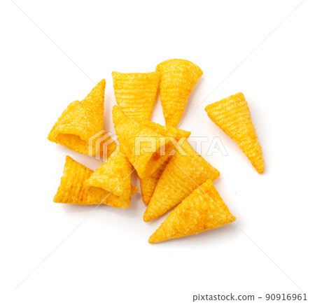 Corn Cone Isolated, Puffs with Spices 90916961