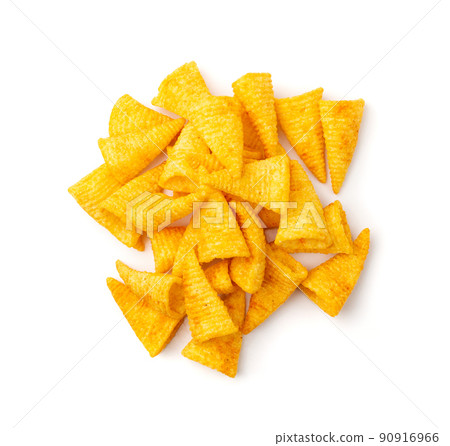 Corn Cone Isolated, Puffs with Spices Corn Cone Isolated, Puffs with Spices 90916966