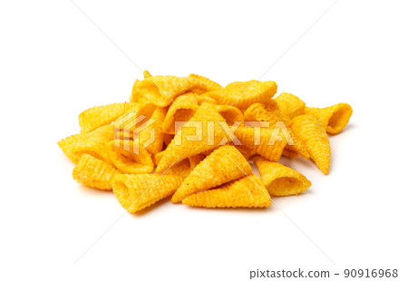 Corn Cone Isolated, Puffs with Spices Corn Cone Isolated, Puffs with Spices 90916968