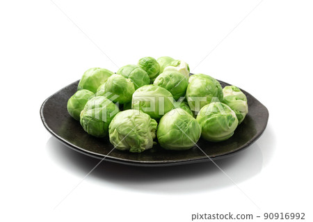 Brussels Sprouts Isolated, Brassica Oleracea Cabbage 90916992