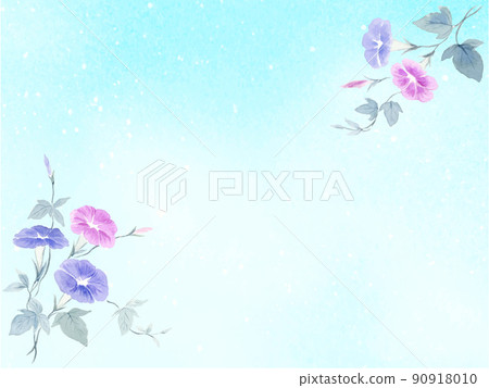 水彩背景上的牽牛花裝飾 水彩背景上的牽牛花裝飾 90918010