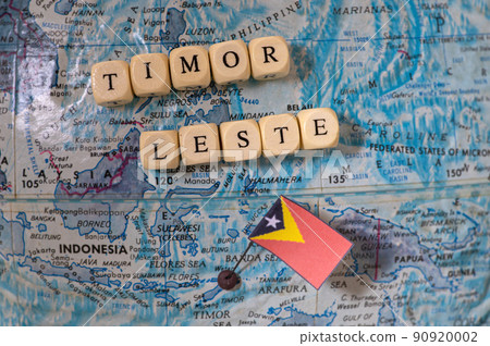 East Timor map and national flag 90920002