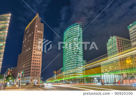 Berlin Germany, night city skyline at Potsdamer Platz Berlin Germany, night city skyline at Potsdamer Platz 90920100