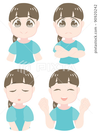 女性情緒的面部表情集 女性情緒的面部表情集 90920242