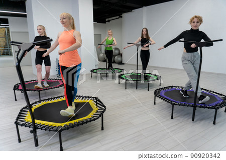 Active class indoor healthy female woman studio sportswoman room team, for person people for motion and youth young, gym athlete. Wellness exercise loss, 90920342