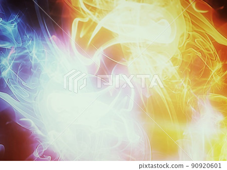 3D illustration of red and blue fire swirling 3D illustration of red and blue fire swirling 90920601