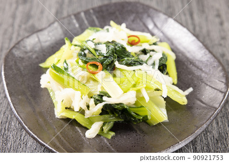 Japanese food of delicious Japanese mustard spinach and dried daikon radish 90921753