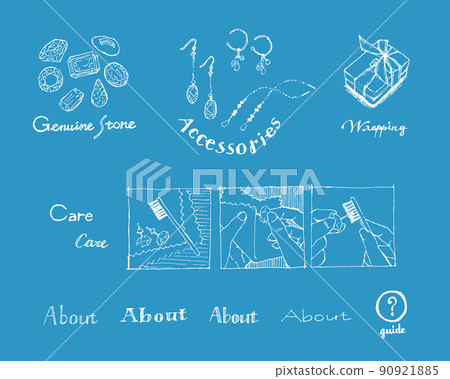 Natural stone accessories White line drawing vector illustration 90921885