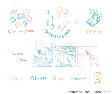 天然石材配件線描矢量圖解 90921886