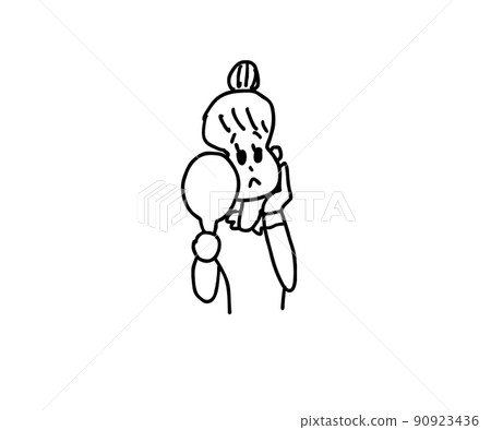 A woman who does not seem to float in the mirror 90923436