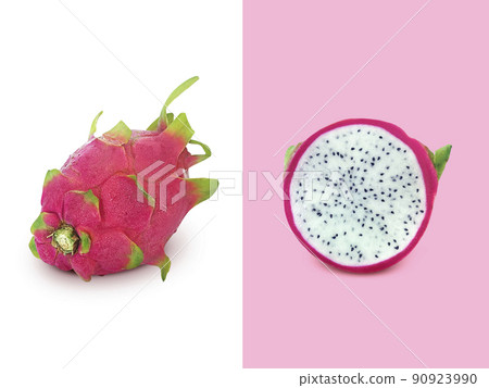 Creative layout made of Dragon fruit. Flat lay. Food concept 90923990