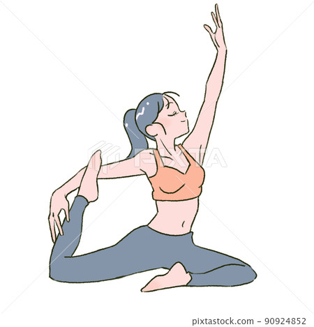 一個女人做瑜伽 01 的插圖 一個女人做瑜伽 01 的插圖 90924852