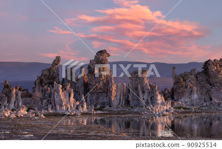 Tufa towers rock formation in Mono Lake. Tufa towers rock formation in Mono Lake. 90925514