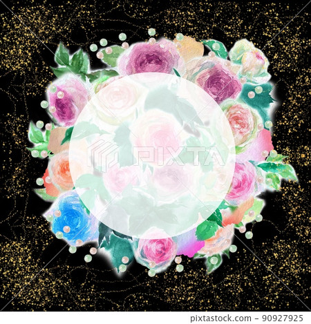 飄揚的玫瑰花瓣和粉紅玫瑰 Pierre de Ronsard 的插花水彩插圖 飄揚的玫瑰花瓣和粉紅玫瑰 Pierre de Ronsard 的插花水彩插圖 90927925