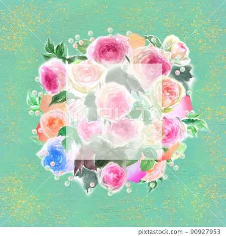 飄揚的玫瑰花瓣和粉紅玫瑰 Pierre de Ronsard 的插花水彩插圖 飄揚的玫瑰花瓣和粉紅玫瑰 Pierre de Ronsard 的插花水彩插圖 90927953