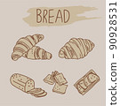 bread outline on brown background 90928531