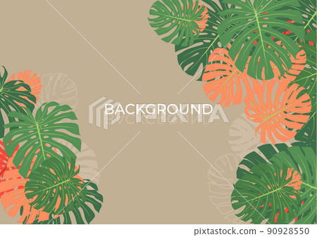 leaf background with green and orange color on brown background 90928550