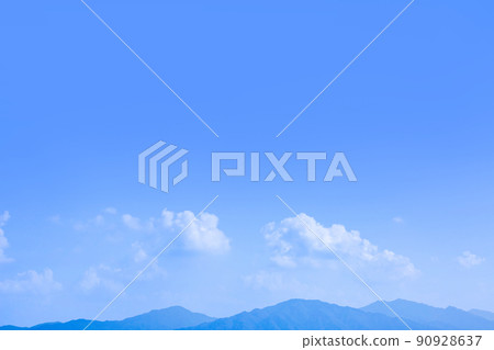 藍天和雲彩和山 90928637