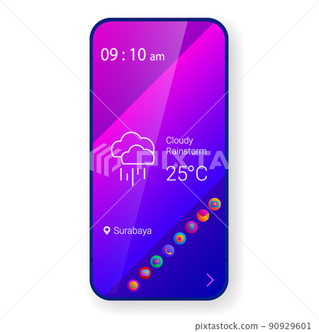 custom home screen user interface mobile app realistic 90929601