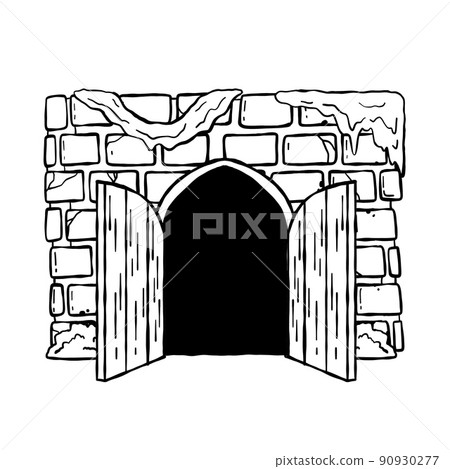 Door of castle. Entrance to fairy tale fortress 90930277